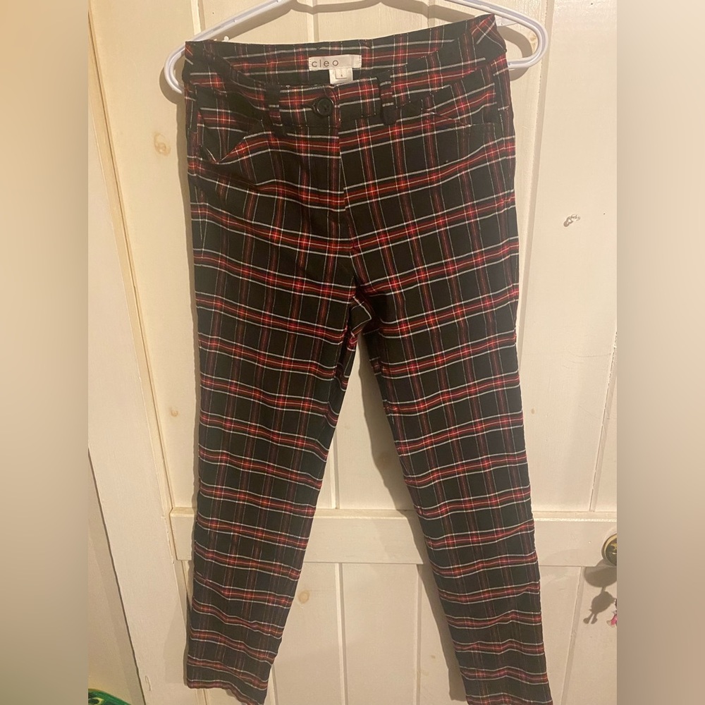 Cleo Black and Red Plaid Pants Size 6